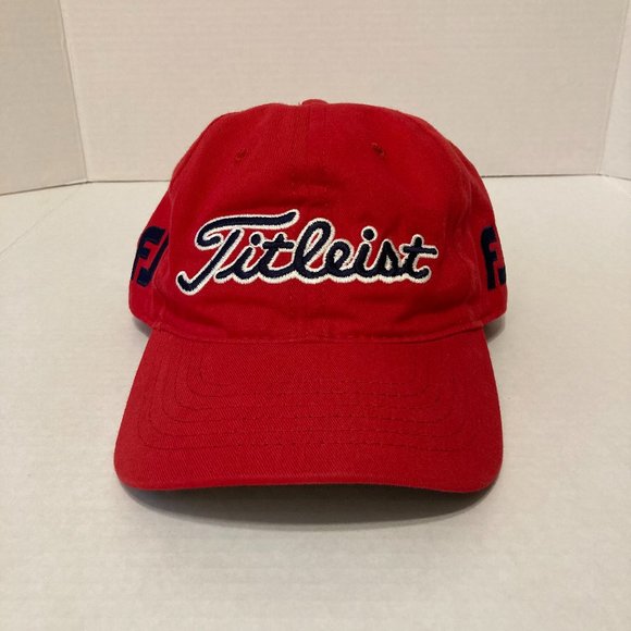 Titleist Footjoy Golf Hat Adjustable Strap Red FJ